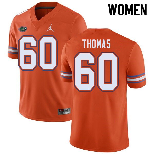 Jordan Brand Women #60 Da'Quan Thomas Florida Gators College Football Jerseys Orange